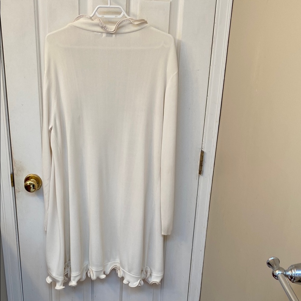 Cream Ruffle Trim Cardigan - Picture 4 of 5